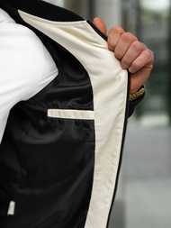 Pánska Koženková Bunda Ecru OZONEE JS/11Z8107