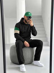 Pánska Mikina Čierna OZONEE JS/3B578