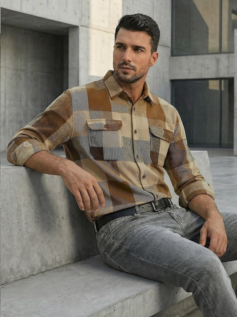 Pánska košeľa Camelová OZONEE NB/MC728KZ