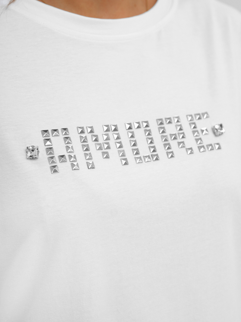 Dámske Tričko Bielo-Strieborná OZONEE JS/YJ77716