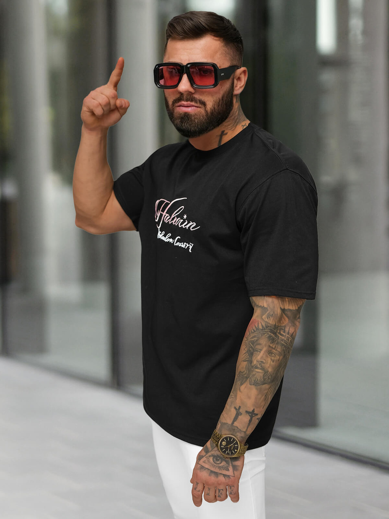 Pánske Tričko Čierne OZONEE O/YN2/632