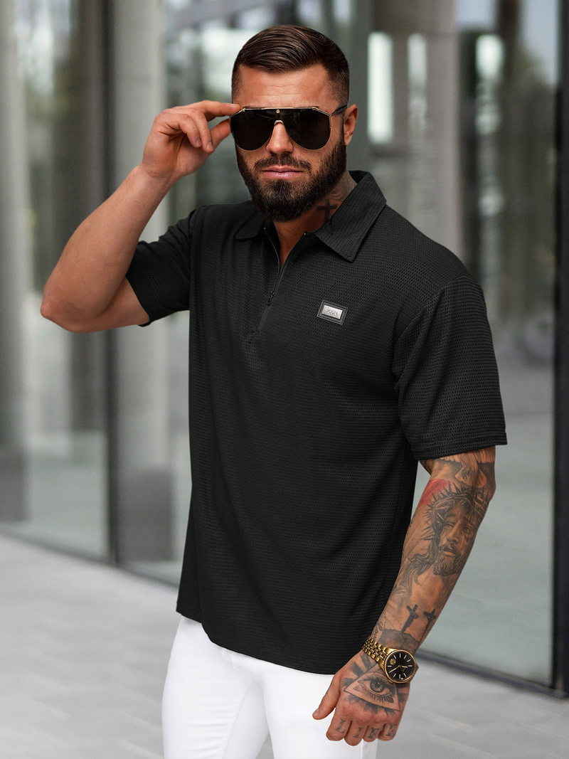 Pánska Polokošeľa Čierné OZONEE O/YN2/593