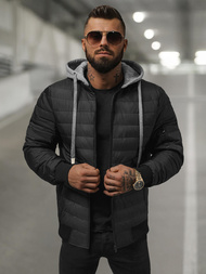 Pánska Bunda Čierna OZONEE JS/8M985/392