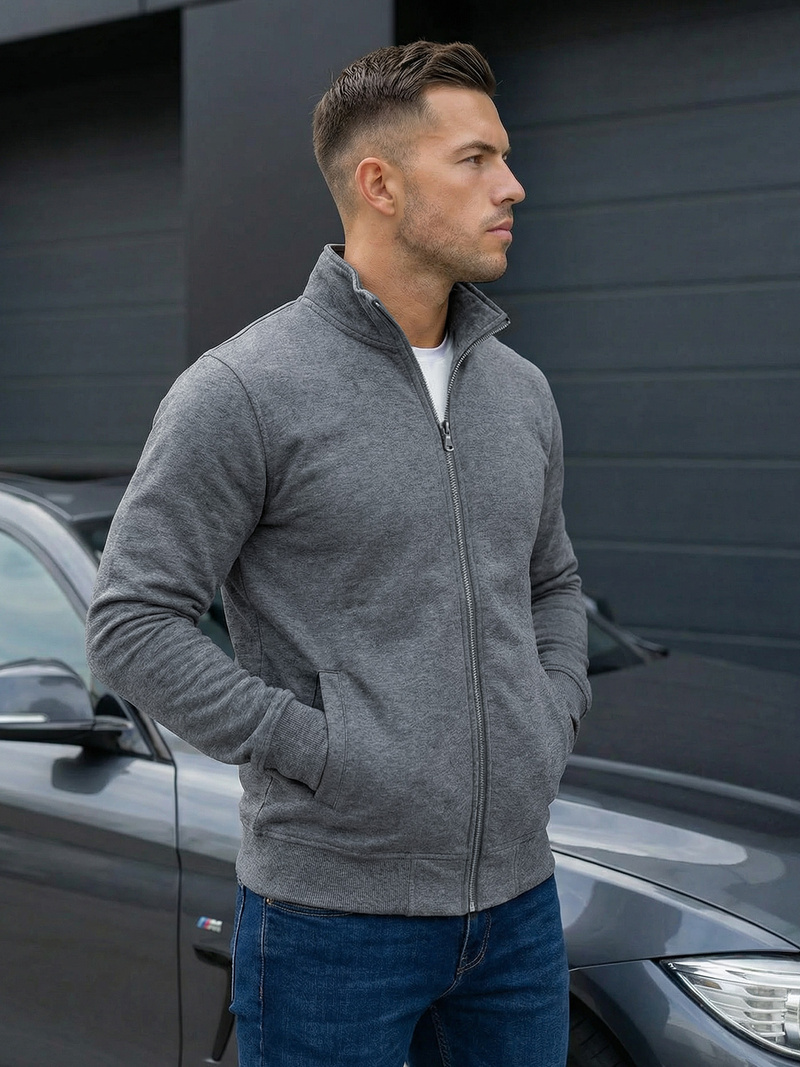 Pánska Mikina Tmavo-Sivá OZONEE JS/2002Z