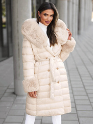 Dámsky Kabát Béžový OZONEE JS/5M3160/254Z