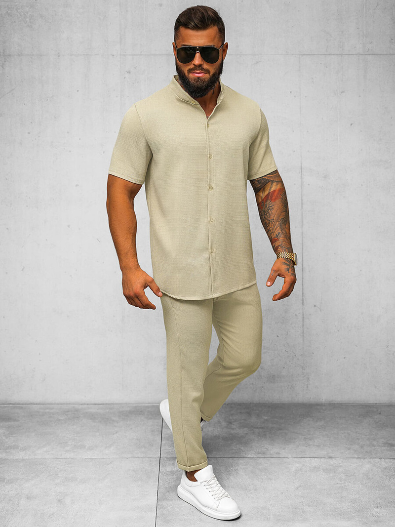 Pánske Chino Nohavice Béžové OZONEE O/K971SP