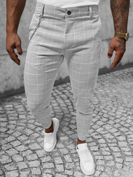 Pánske Chino Nohavice Sivé OZONEE DJ/550171