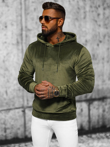 Pánska Velúrová Mikina Khaki OZONEE JS/8B1170/29