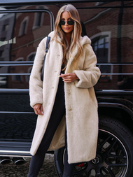 Dámska kožušinová zimná bunda béžová OZONEE JS/11Z8250