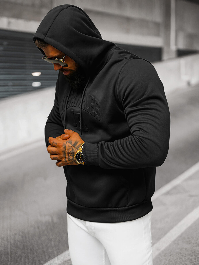 Pánska Mikina Čierna OZONEE JS/27B6511/3