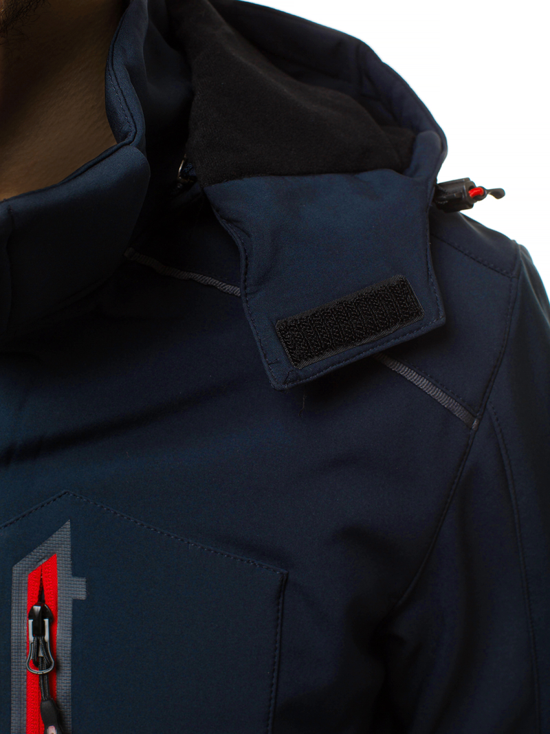 Pánska Bunda Softshell Tmavomodro-červená OZONEE GE/12259Z
