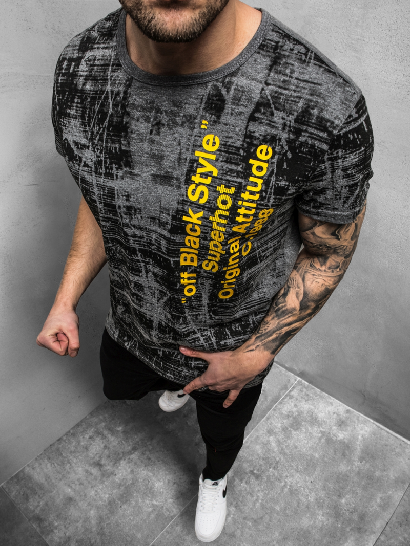 Pánske Tričko grafitové OZONEE JS/SS10920Z