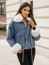 Dámska Riflová Bunda Modrá OZONEE JS/11Z8219