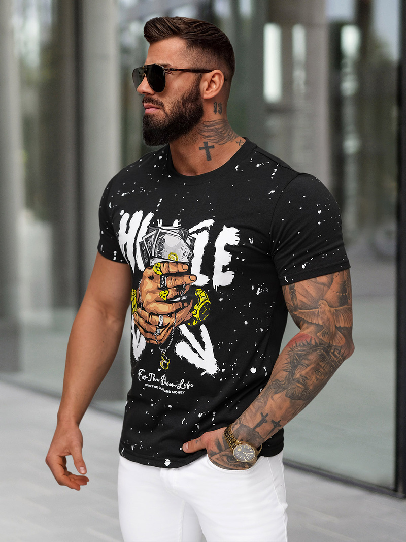 Pánske Tričko Čierne OZONEE JS/8B1389/3