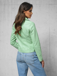 Dámska Kožená Bunda Mentolová OZONEE O/G88