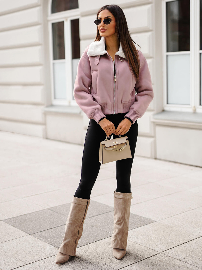 Dámska Bunda Prášková Ružová OZONEE O/81326