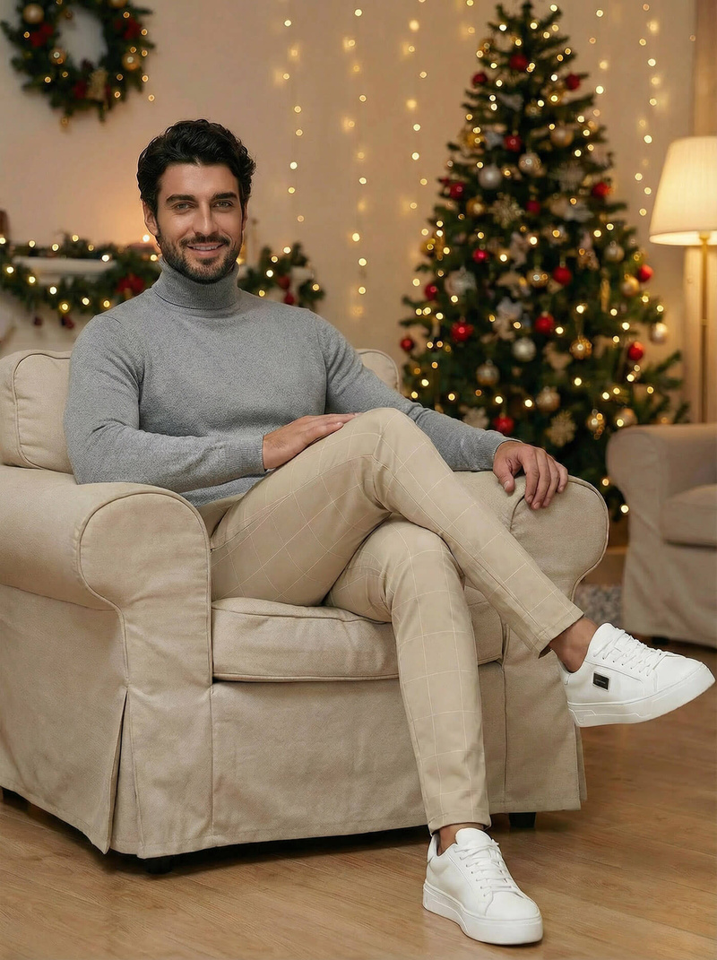 Pánske chino nohavice béžové OZONEE DJ/5505Z