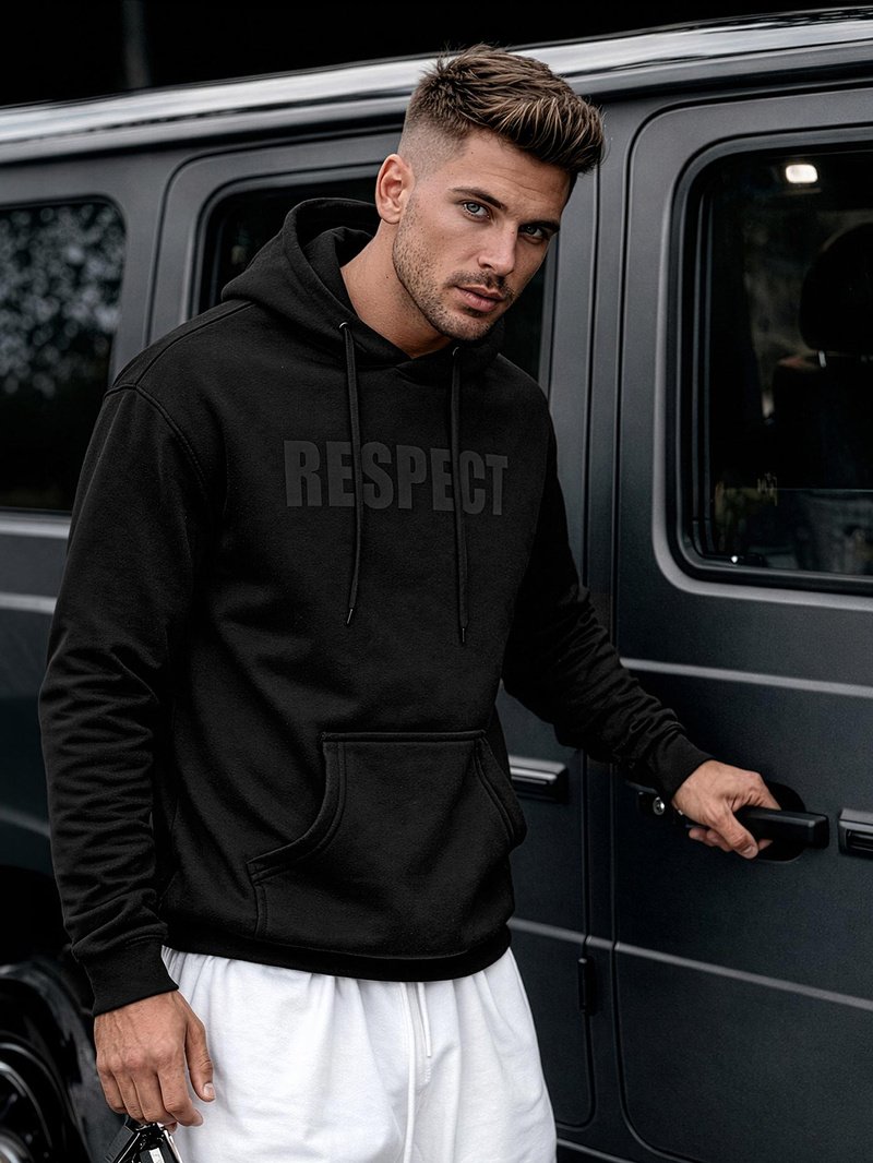 Pánska Mikina Čierna OZONEE JS/8B1968/3