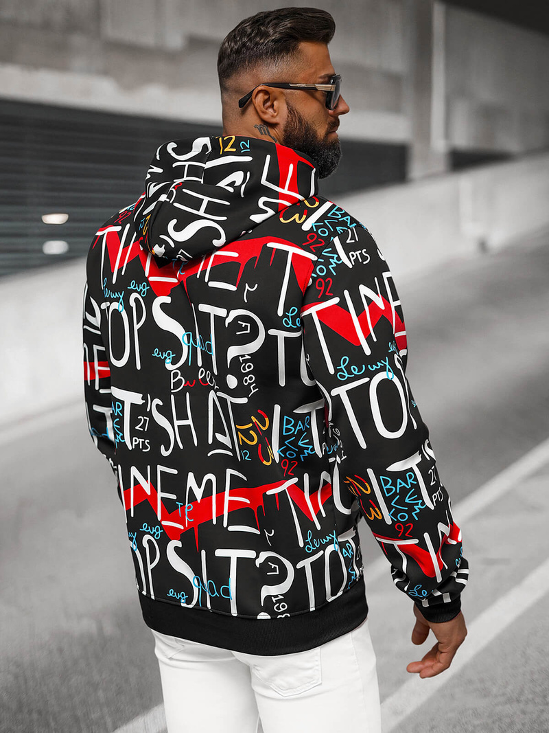 Pánska Mikina Čierna OZONEE JS/8B1233/3