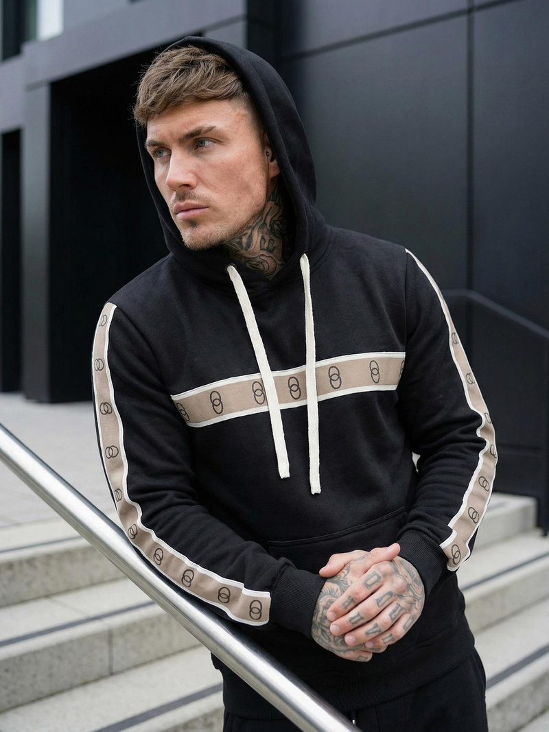 Pánska Mikina Čierna OZONEE JS/8B1729/3