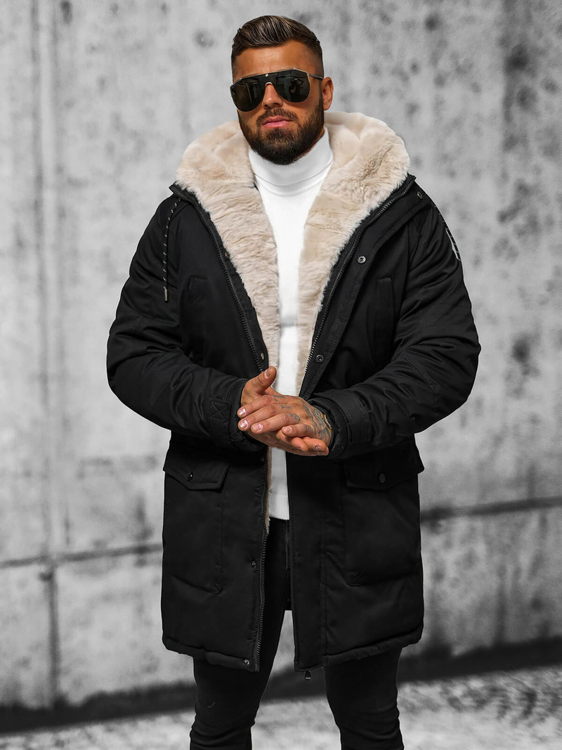 Pánska Zimná Bunda Čierna OZONEE JS/5M120/392