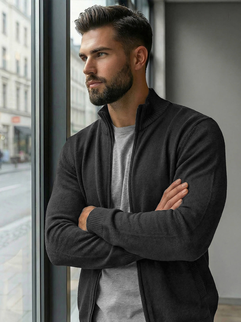 Pánsky Sveter Grafitový OZONEE JS/59B3605/5