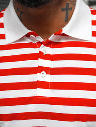 Pánska Polokošeľa Bielo-Červená OZONEE NB/MT3110