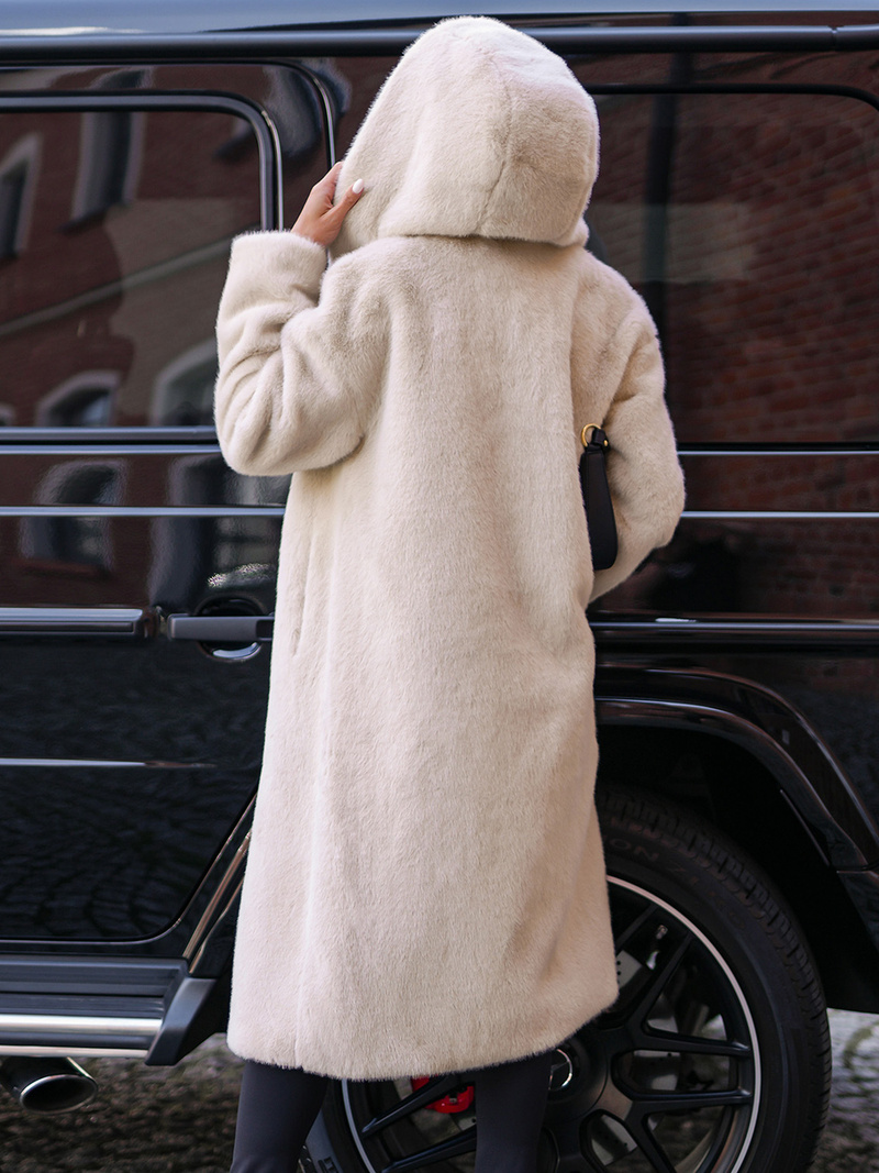 Dámska kožušinová zimná bunda béžová OZONEE JS/11Z8250