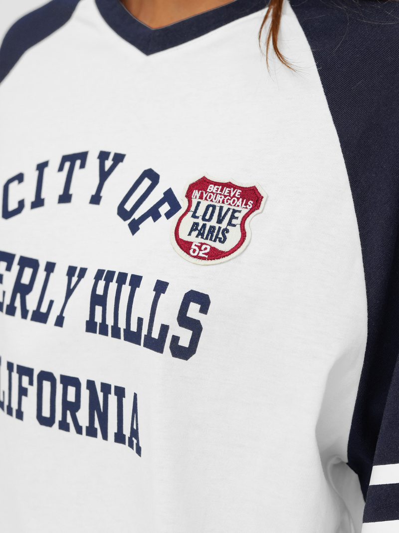 Dámske tričko bielo-námornícke modré OZONEE JS/R62493