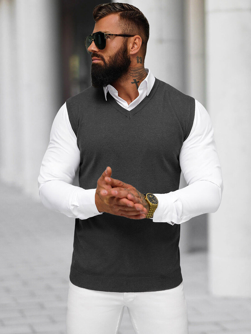 Pánsky Sveter Grafitové OZONEE NB/MM6005/3Z