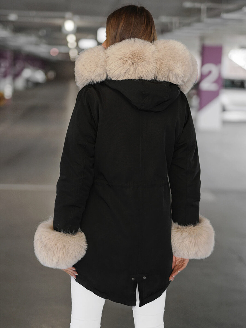 Dámska Zimná Bunda Čierno-Biela OZONEE JS/16M9062/392B