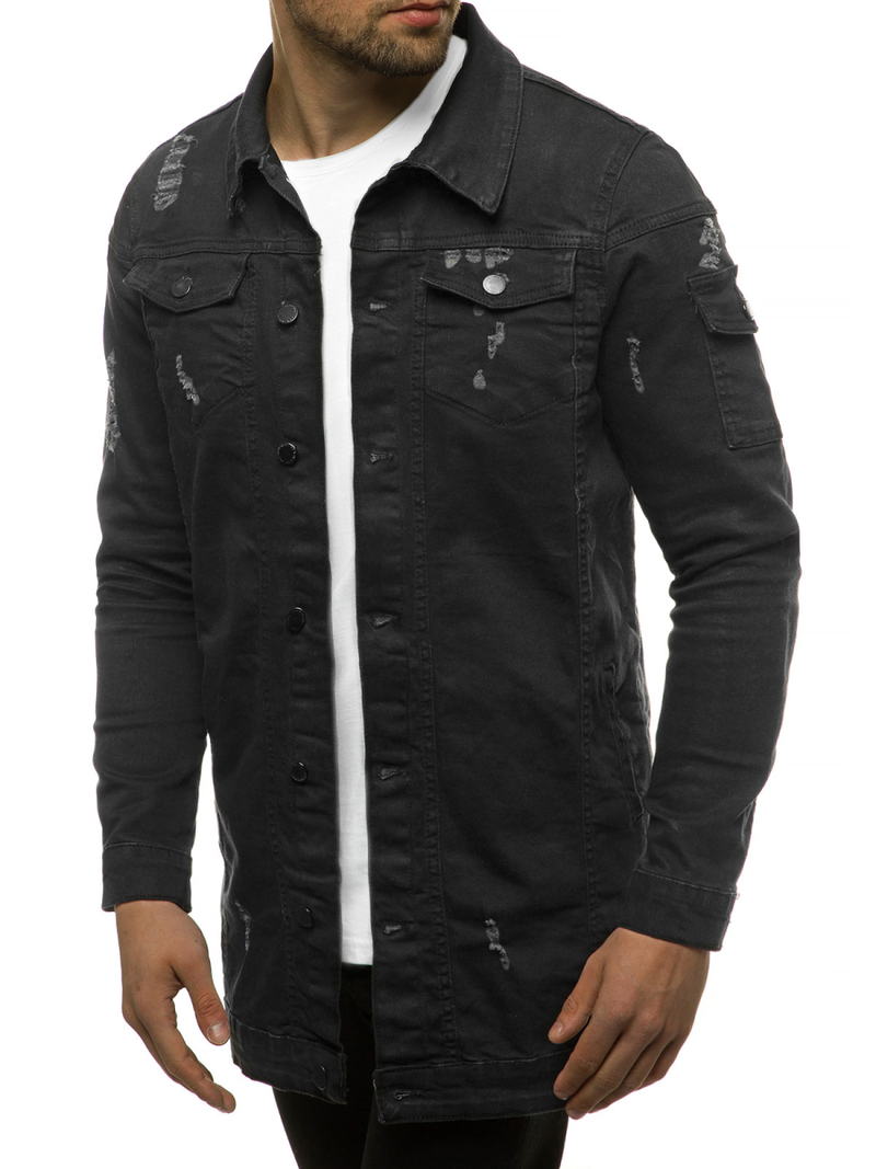 Pánska Riflová bunda Čierna OZONEE G/474K