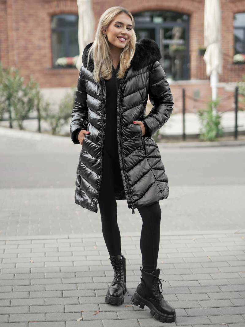 Dámska bunda čierna OZONEE JS/16M9100/392Z