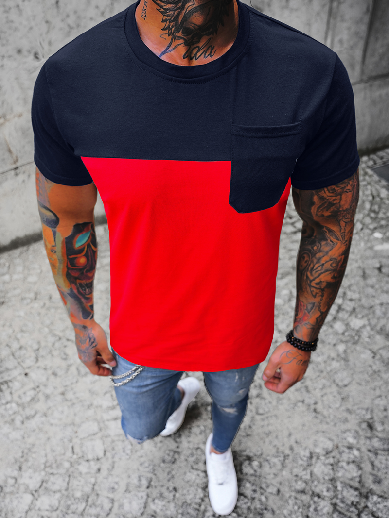 Pánske Tričko Tmavo Modrá Cervená OZONEE JS/8T91/18