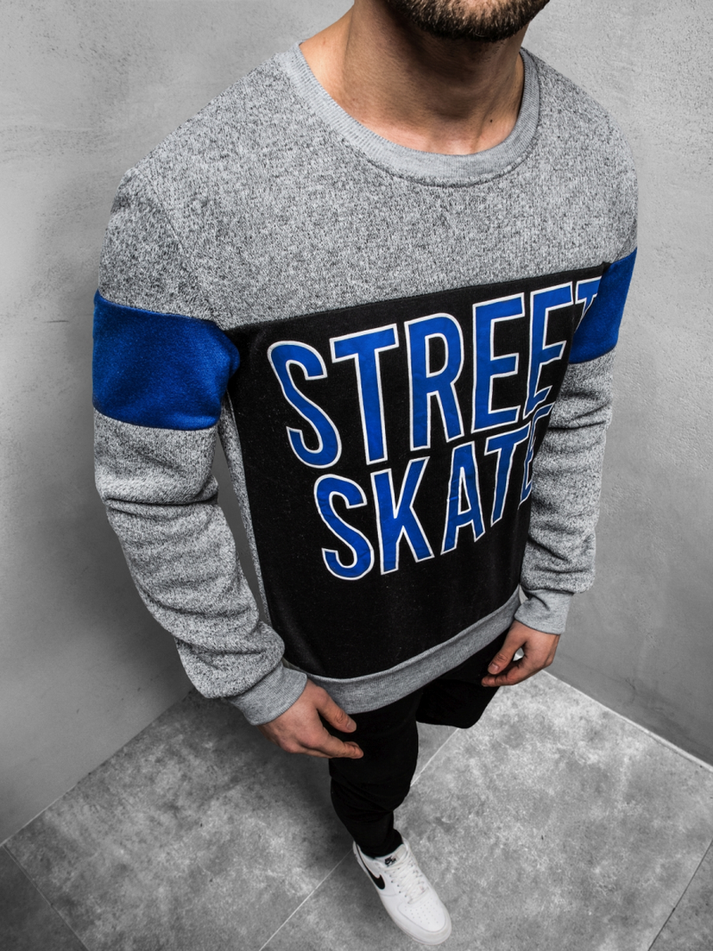 Pánska Mikina Sivá OZONEE JS/KS1901Z