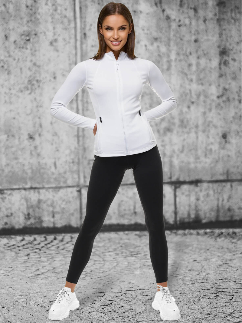 Dámska Mikina Biela OZONEE JS/HD152/45