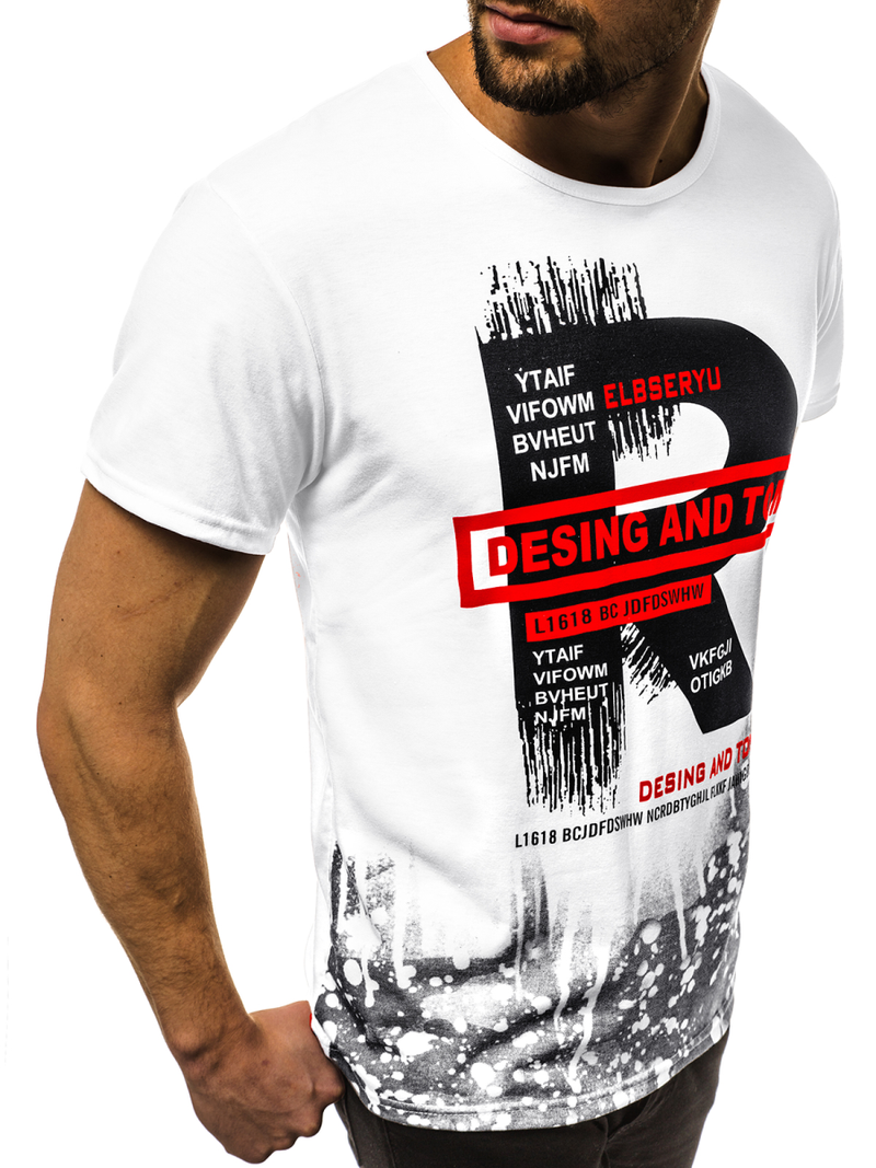 Pánske Tričko Biele OZONEE JS/KS1945