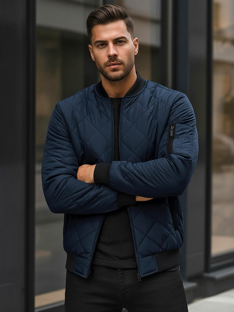 Pánska Bunda Námornícka modrá OZONEE JS/MY01Z