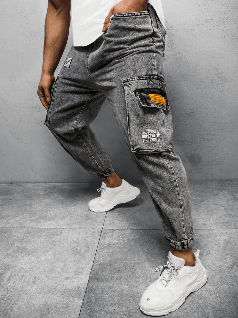 Pánske jogger nohavice Sivé OZONEE O/K153/17