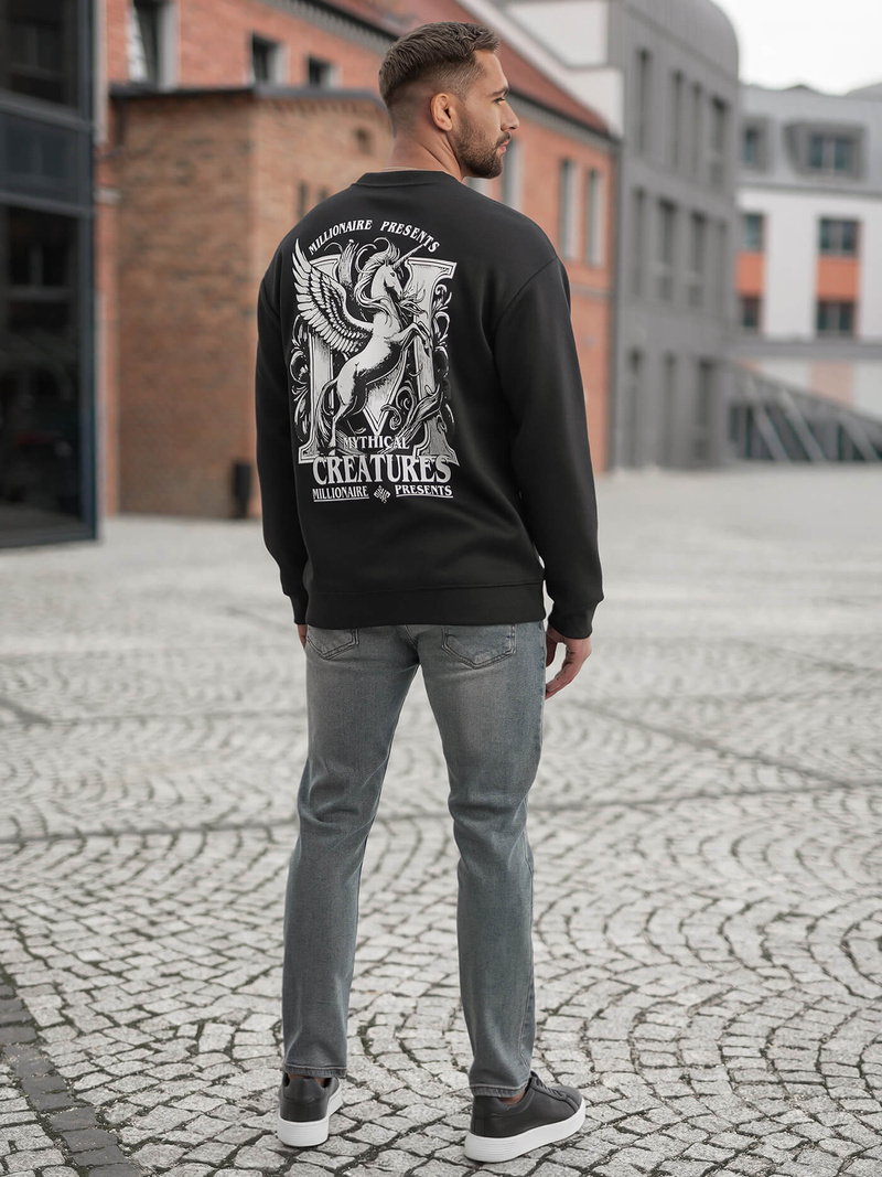 Pánska Mikina Čierna OZONEE JS/65B3919/3