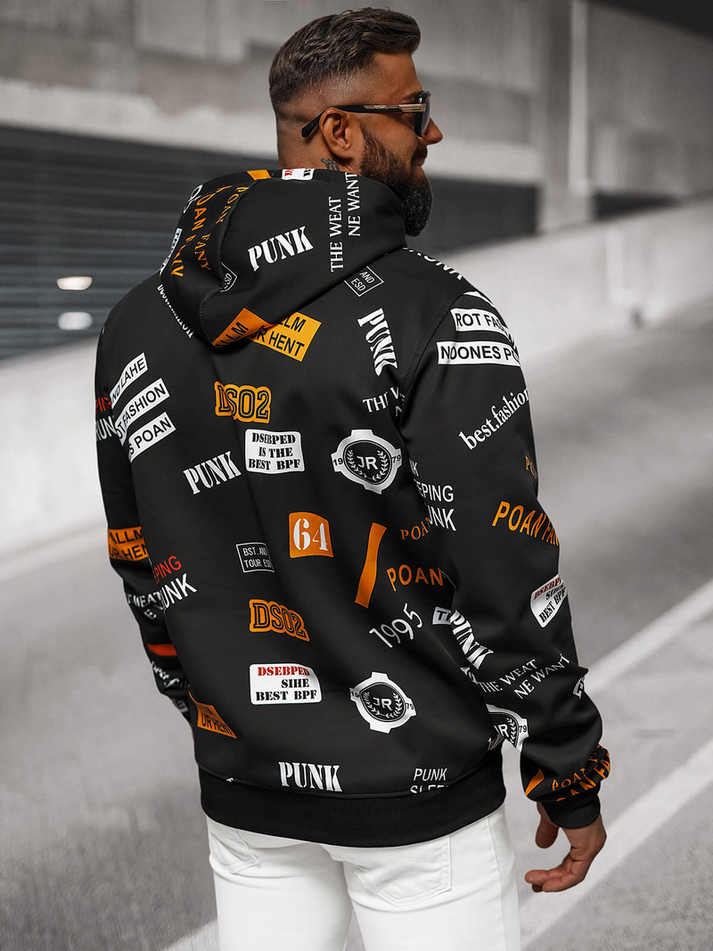 Pánska Mikina Čierna OZONEE JS/8B1250/3