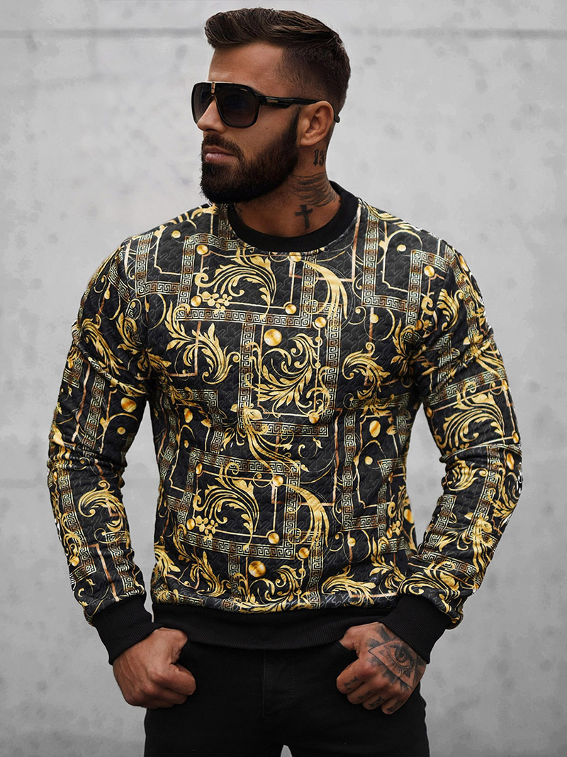 Pánska Mikina Čierna OZONEE O/D7147