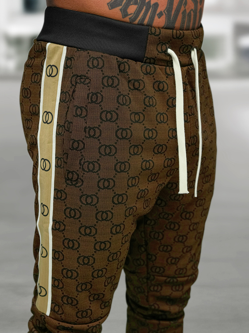 Pánska tepláková súprava tmavo-béžová OZONEE O/FF5110AB