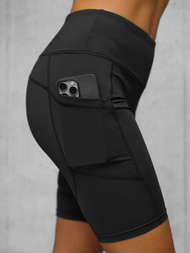 Krátke dámske legíny čierne OZONEE JS/XY24003S