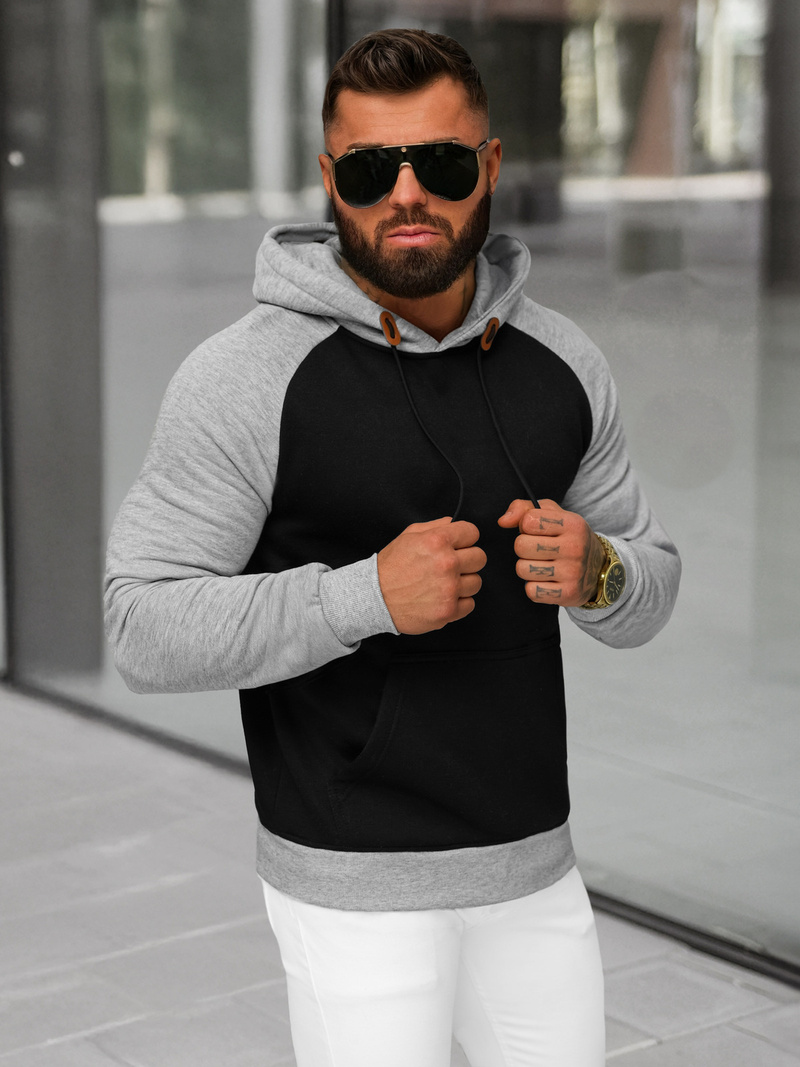 Pánska Mikina Čierna OZONEE JS/8B157/3B