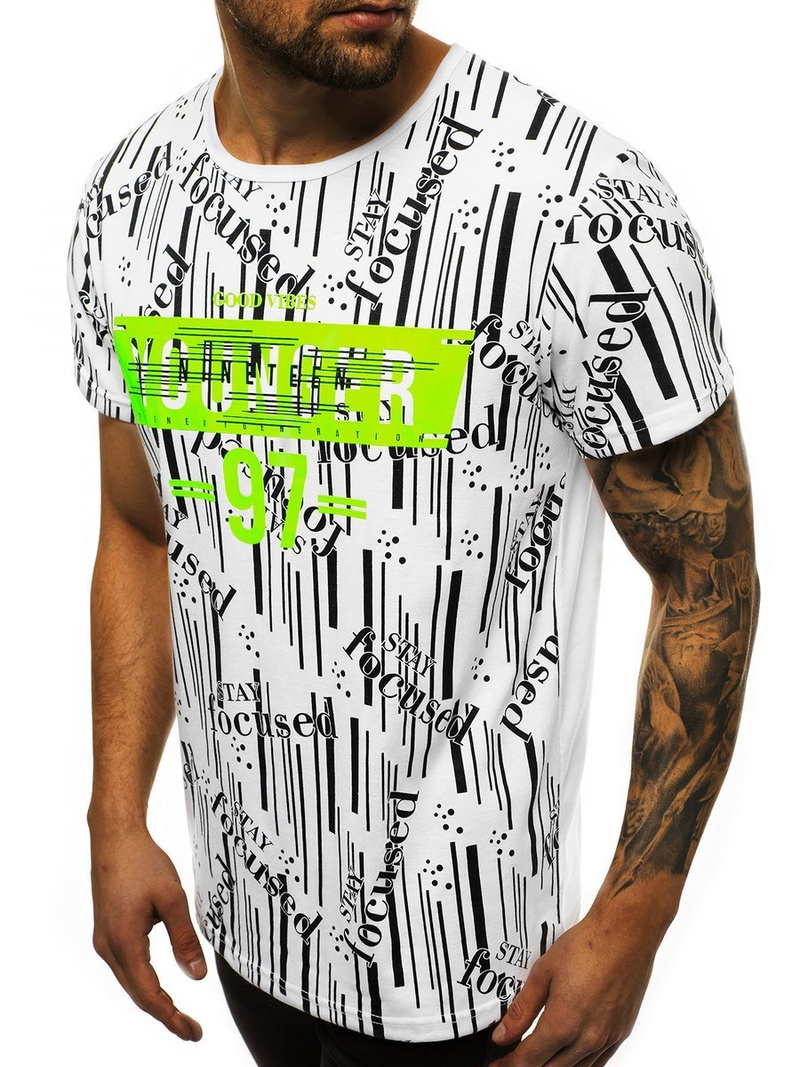 Pánske Tričko Biele OZONEE JS/KS1993