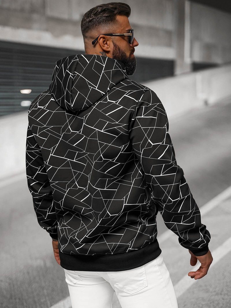 Pánska Mikina Čierna OZONEE JS/8B1235/3