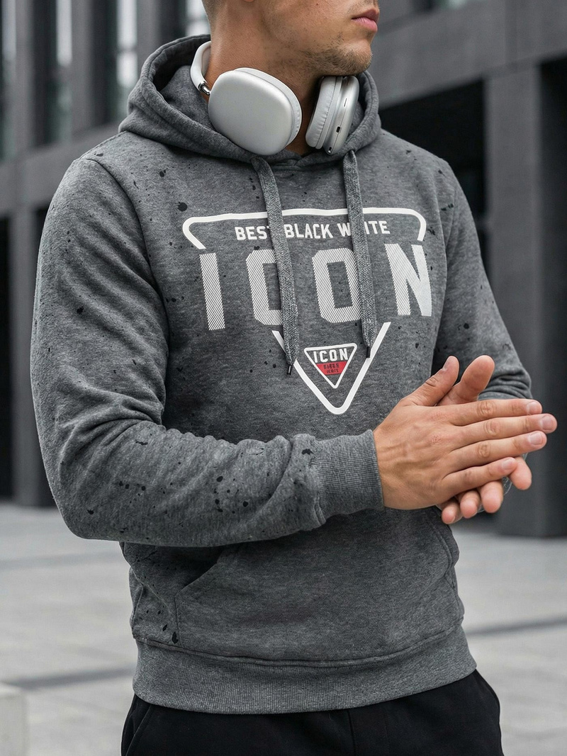 Pánska Mikina Grafitová OZONEE JS/8B1737/5