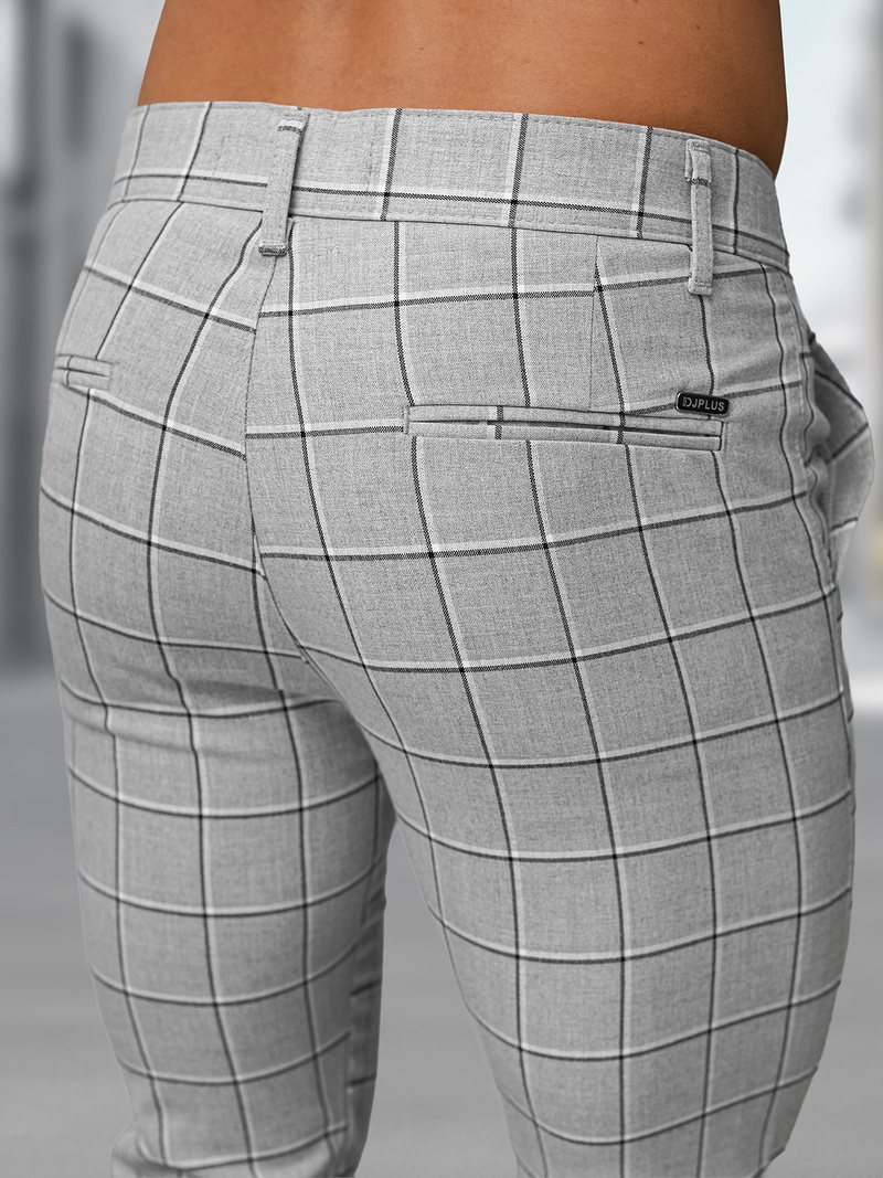 Pánske chino nohavice sivé OZONEE DJ/5522Z