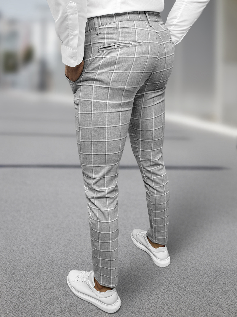 Pánske chino nohavice sivé OZONEE DJ/5522Z